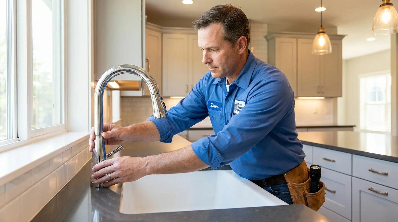 Kitchen faucet installation by Johns Plumbing LLC in Muskego